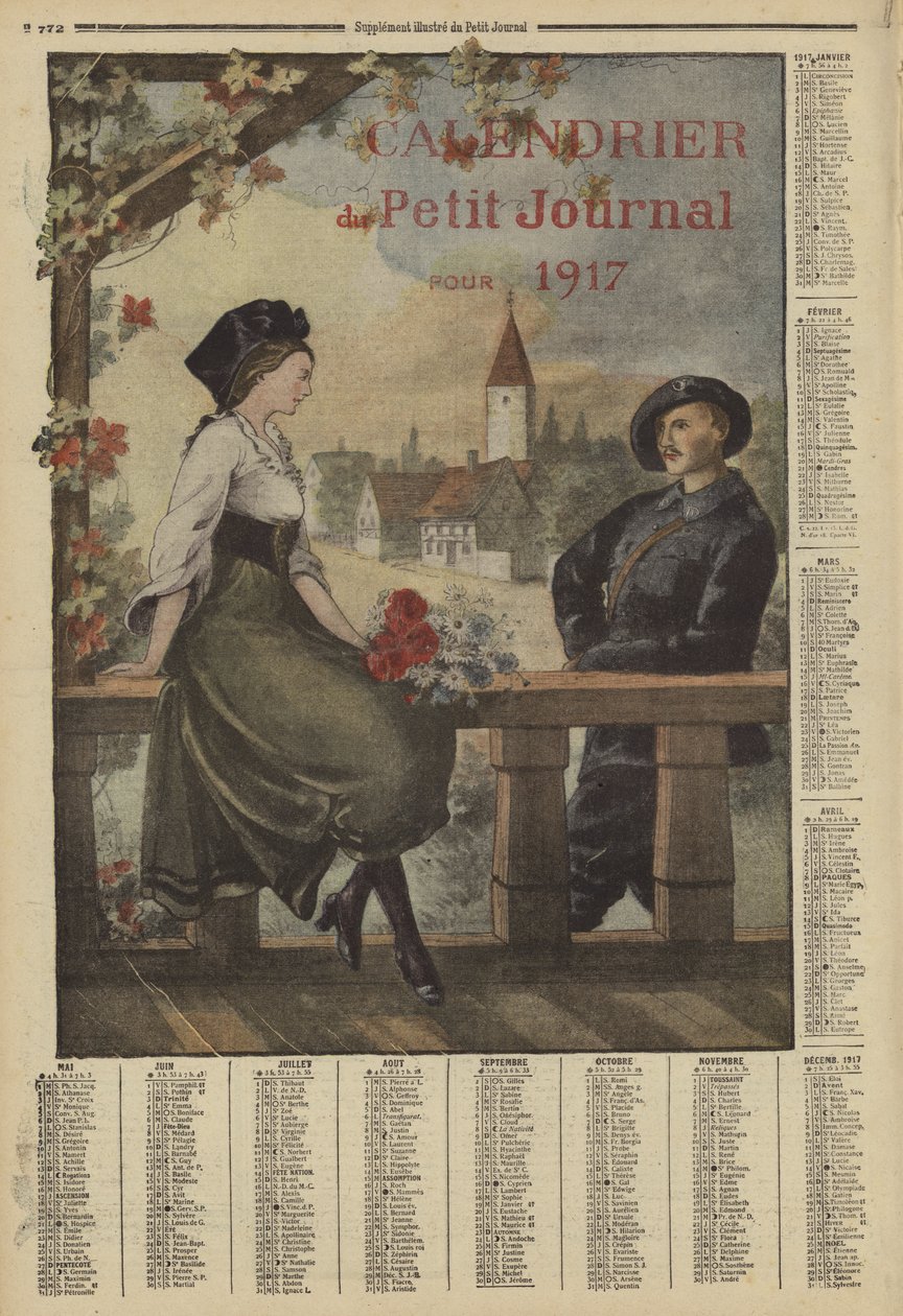 Calendar for 1917 by French School