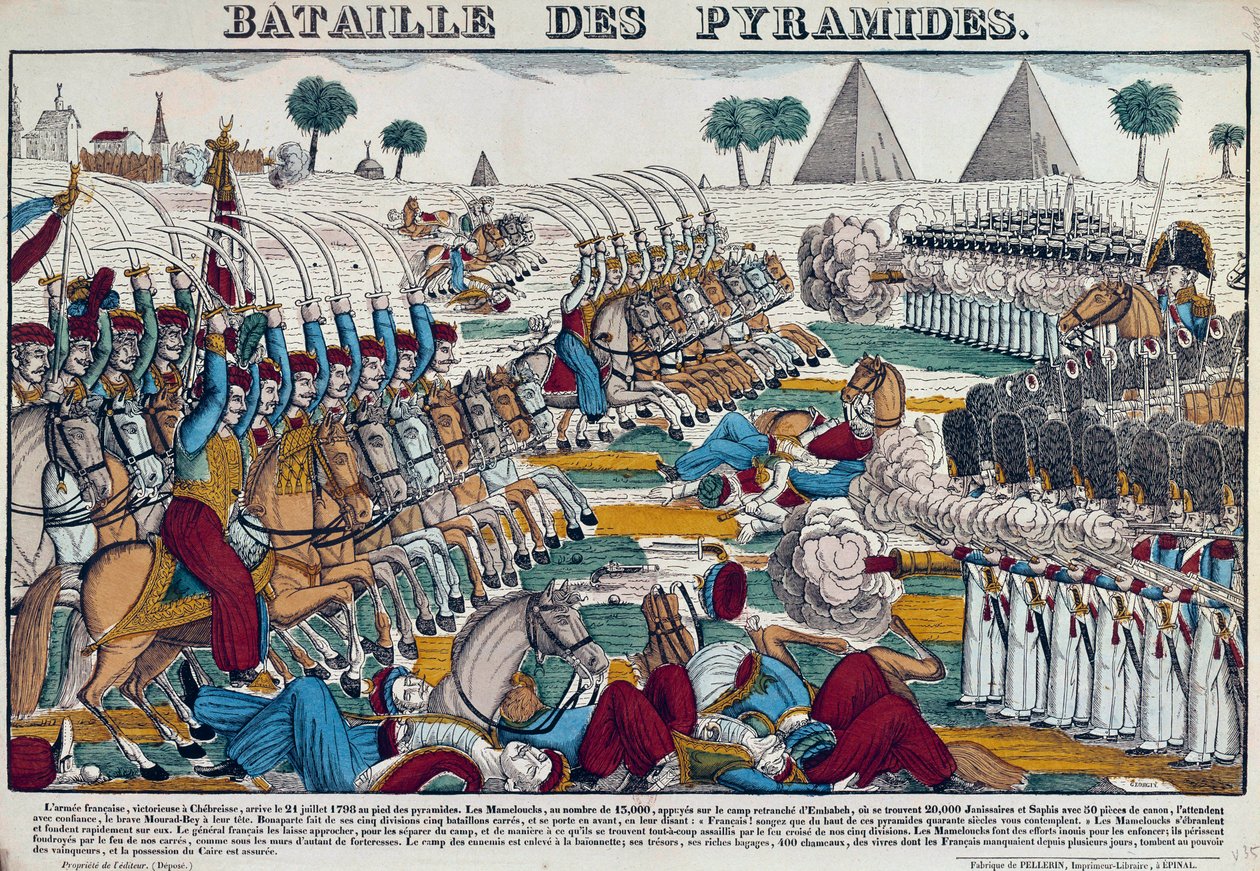 Campaign of Egypt (1798-1801): Battle of Egypt on 21/07/1798 by French School