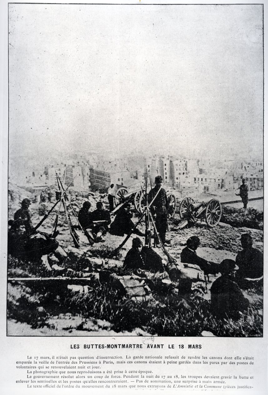 Cannons on the Buttes-Montmartre on the Eve of the 18th March, 1871 by French School