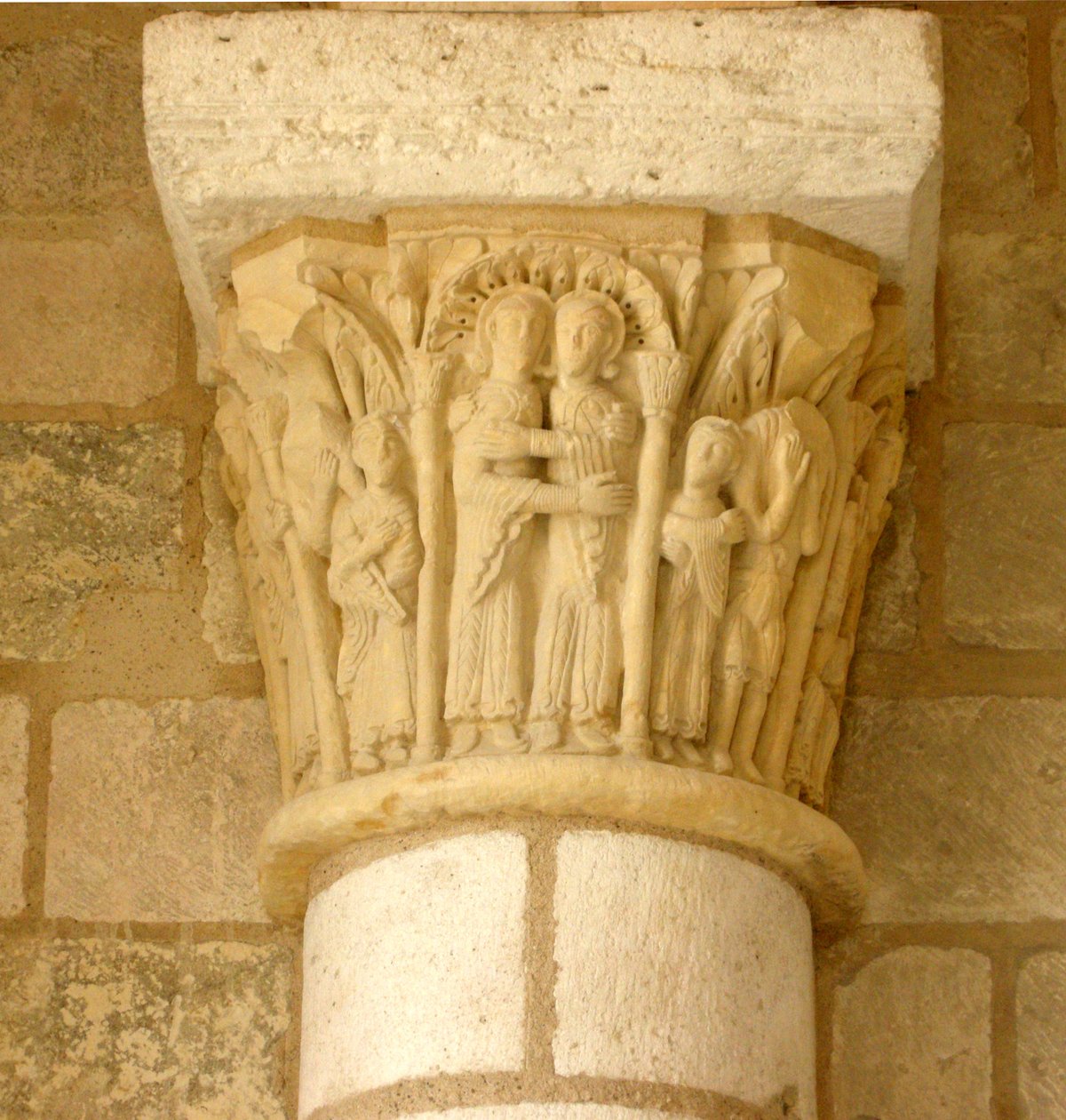 Capital Depicting the Visitation by French School