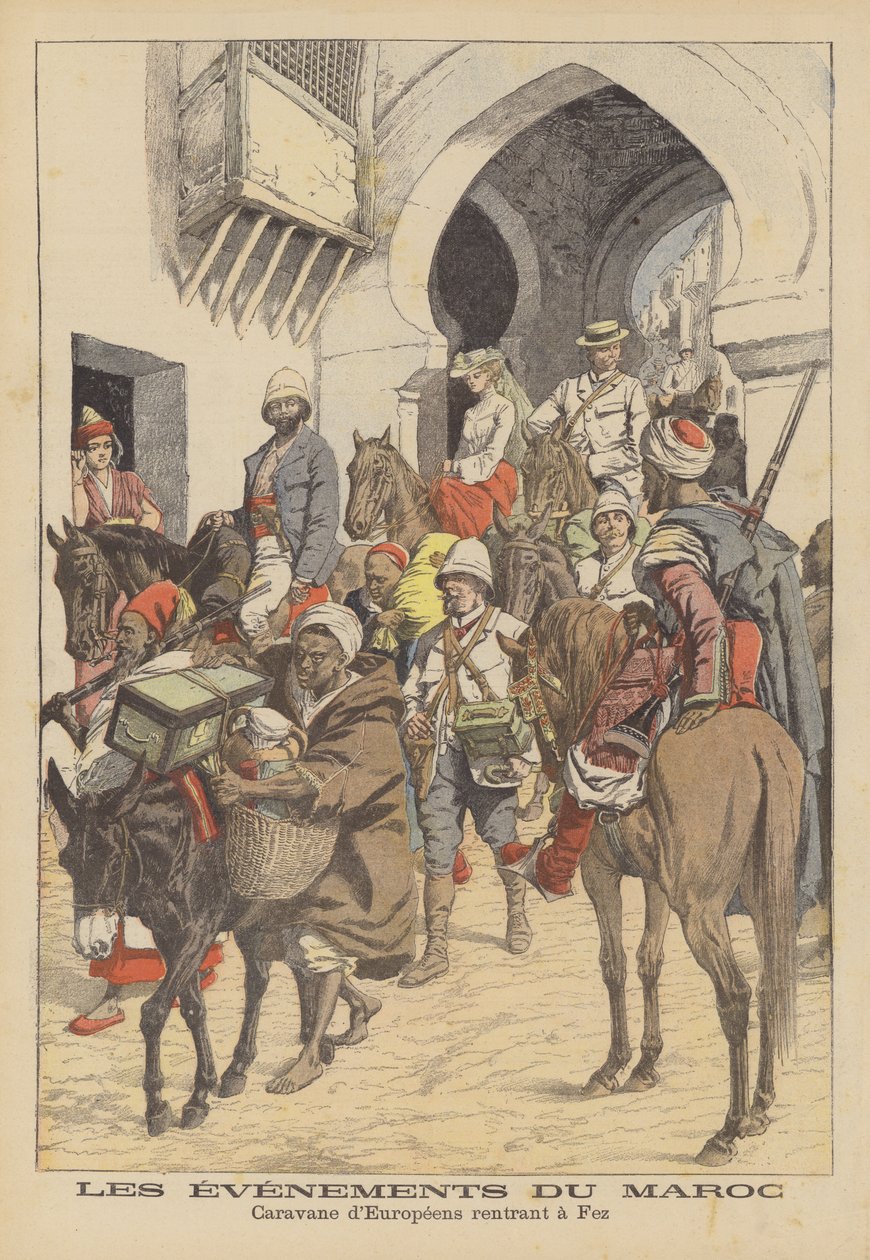 Caravan of Europeans Returning to Fez, Morocco by French School