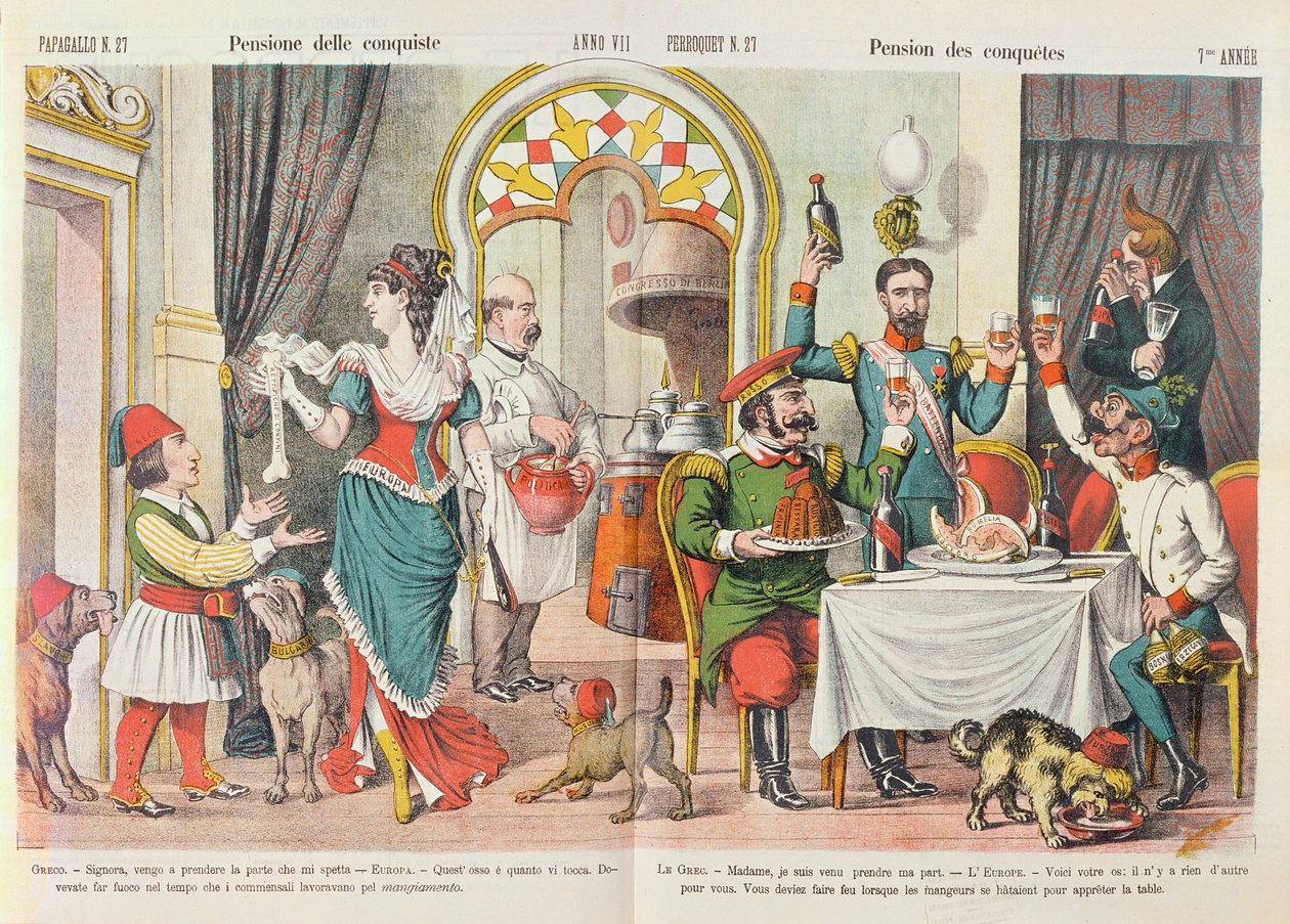 Caricature of the Berlin Congress of 1878, from Le Perroquet magazine by French School