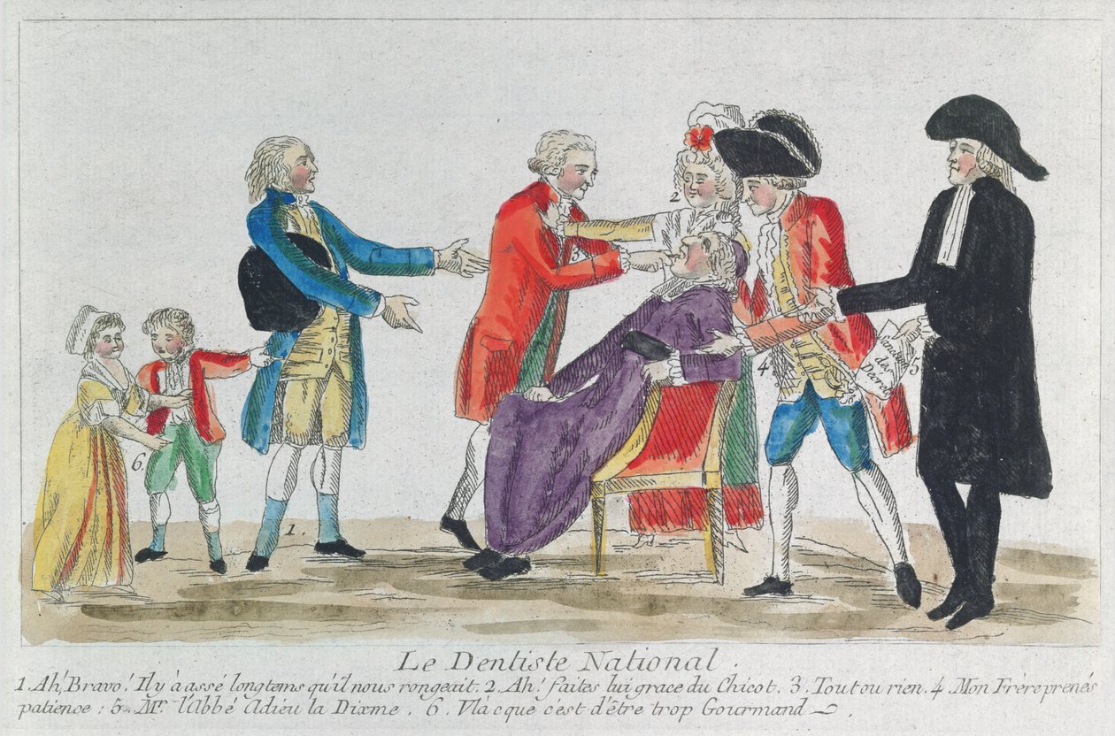 Caricature of the nationalisation of church property in France during the French Revolution, 1792 by French School