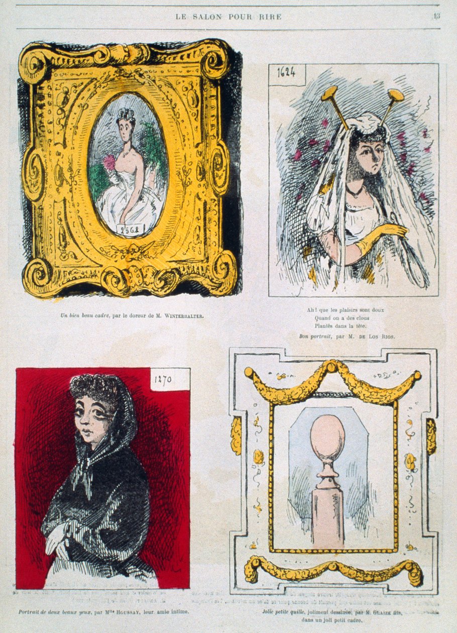 Caricatures of painters, Franz Xavier Winterhalter, Glaize Fils, illustration from Le Salon pour Rire by French School