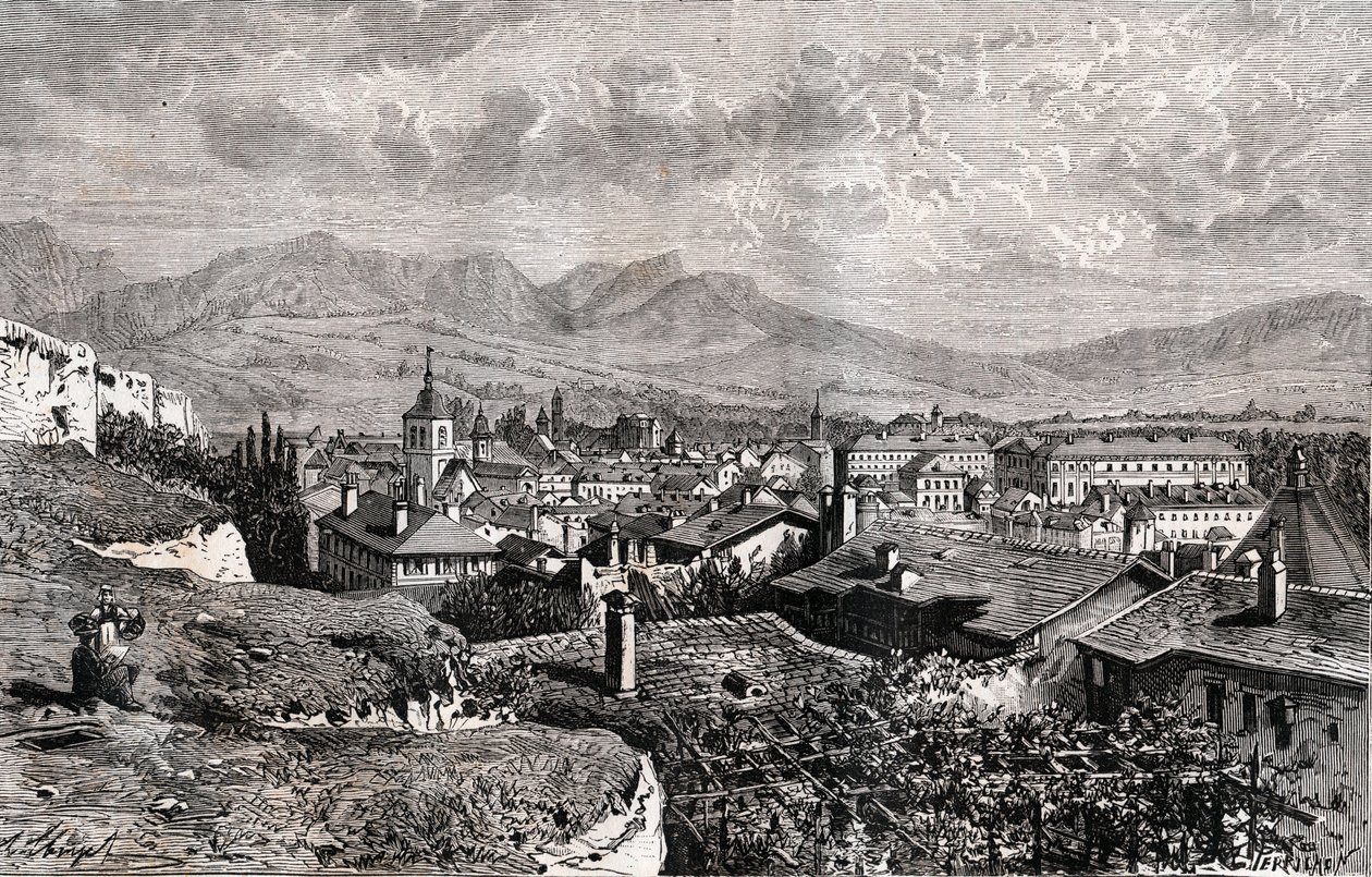 Chambery - Savoie - engraving in 