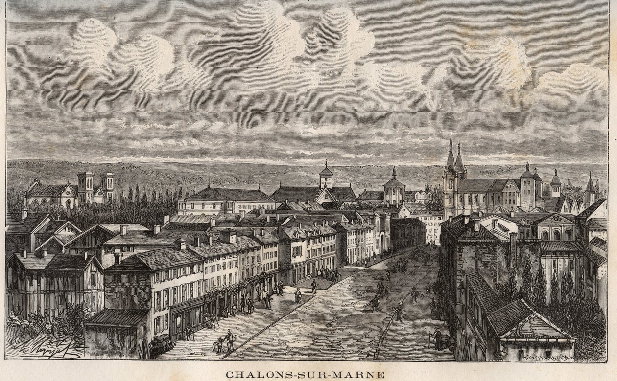 Champagne-Ardenne, Marne (51), Chalons-sur-Marne (current Chalons-en-Champagne) - Engraving in 