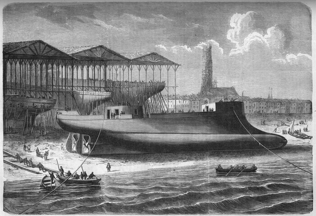 Shipyard: the armored ram "Sphinx", built for the French government by the "Chantiers et ateliers de l