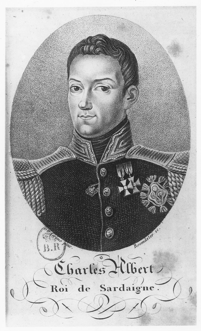 Charles Albert, King of Sardinia (engraving) by French School