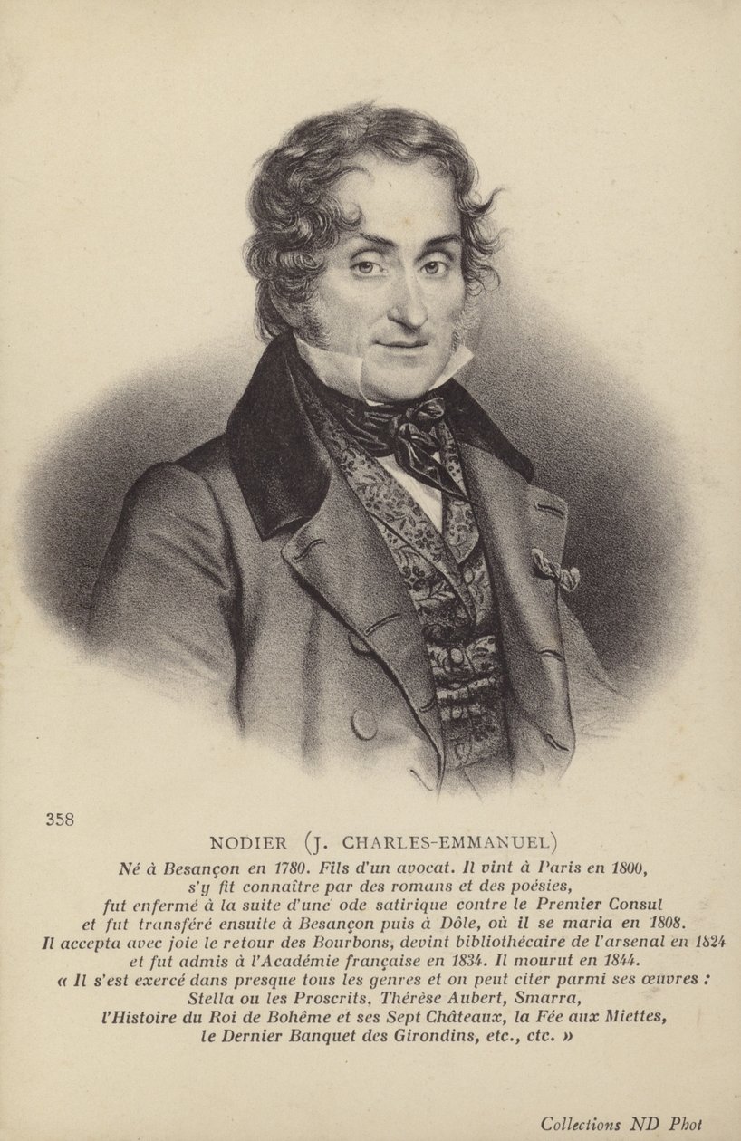 Charles Nodier (1780-1844), French Novelist and Short Story Writer by French School