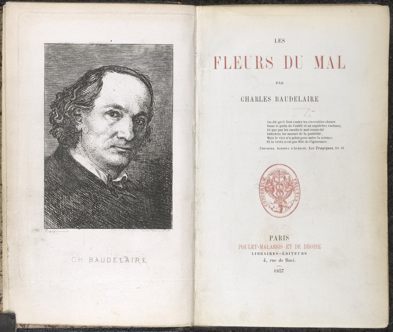 Charles Pierre Baudelaire, Les Fleurs du Mal by French School