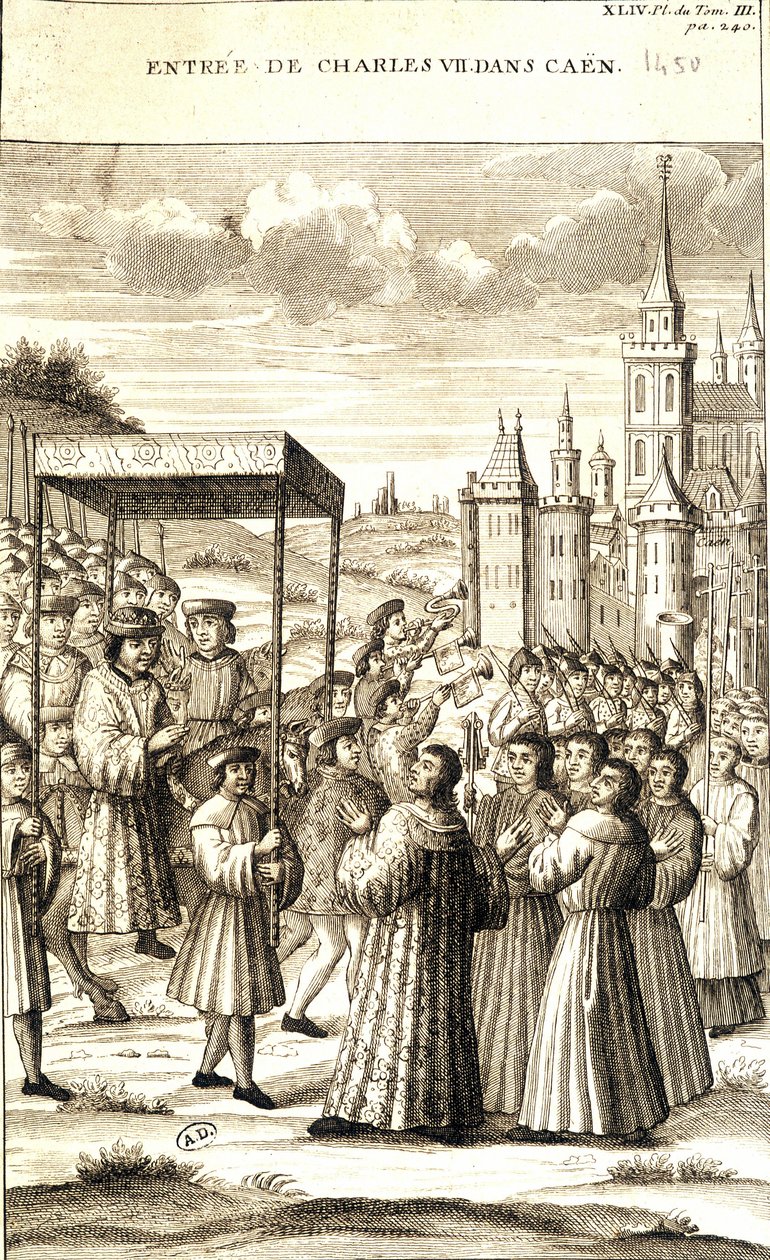 Charles VII entered Caen in 1450 by French School