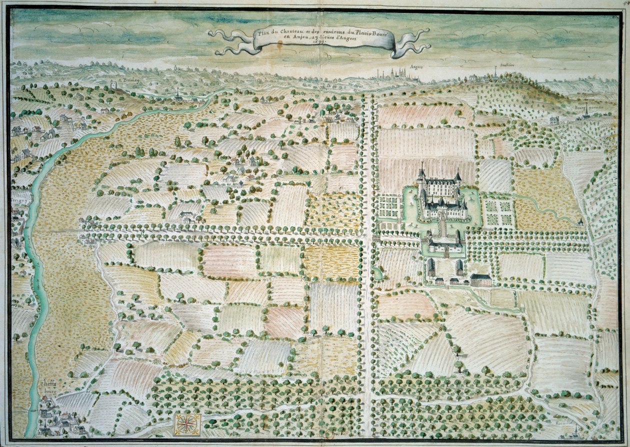 View of the Chateau of Plessis Bourre by French School
