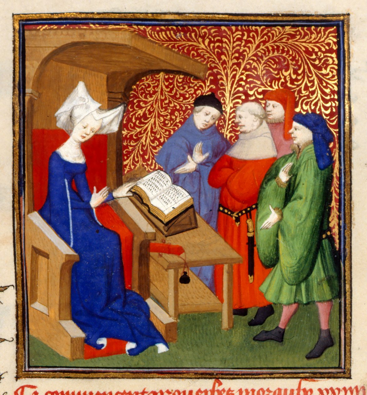 Christine Instructing, MS Harley 4431, f.259v, France, c.1410-14 by French School