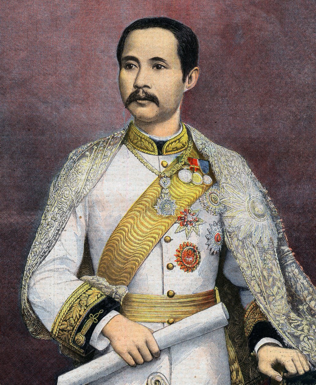 Chulalongkorn (1853-1910), King of Siam. In 1897 Chulalongkorn became the first Siamese monarch to visit Europe. Illustration from Le Petit Journal by French School