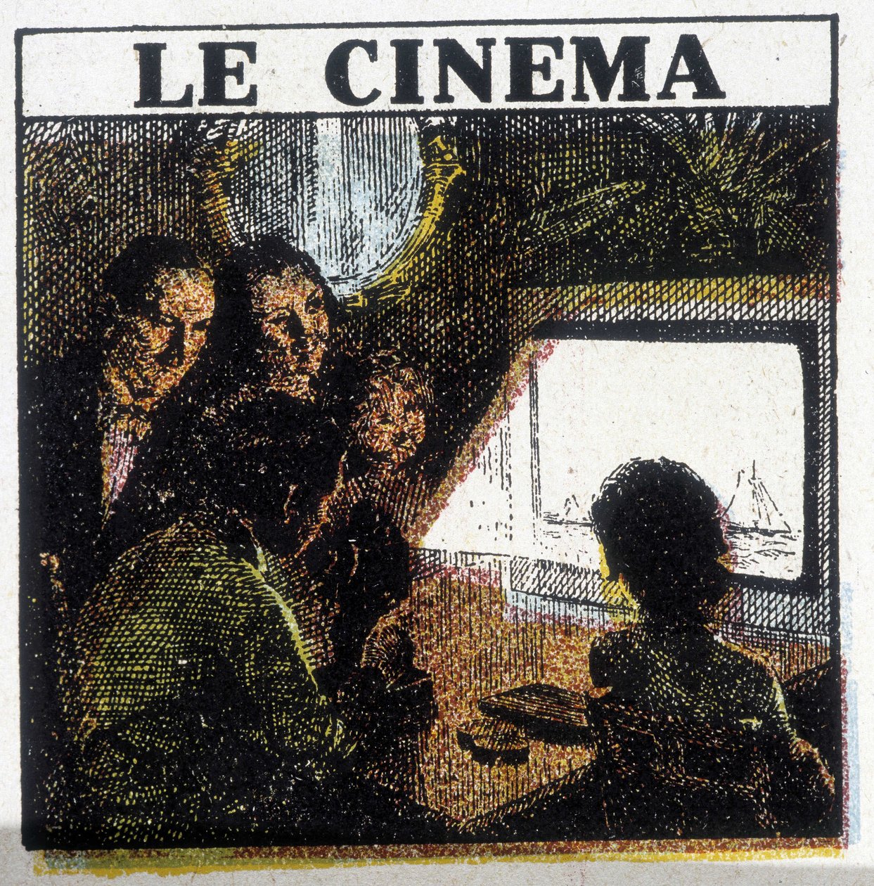 Cinema screening, circa 1920 by French School