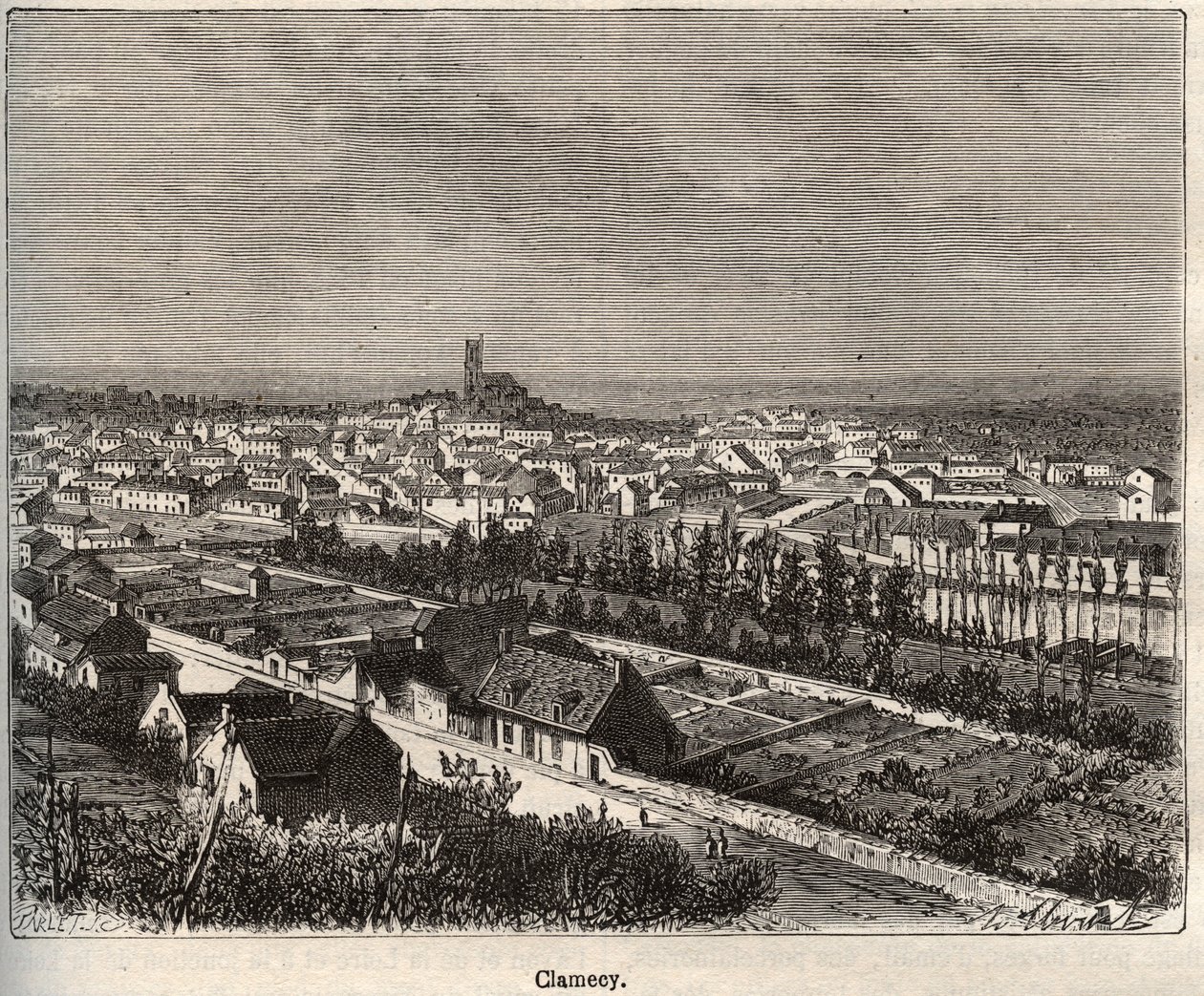 Clamecy - Nievre - Burgundy - engraving in 