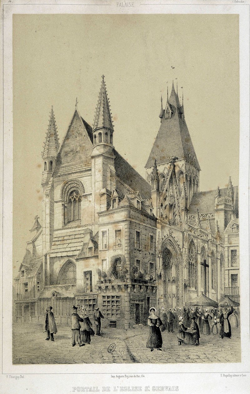 Cliff, portal of St Gervais Church (Saint Gervais) by French School