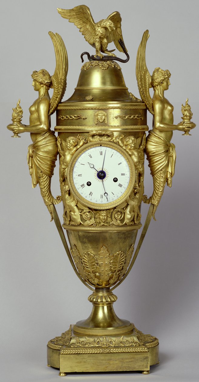 Clock Vase with an Eagle by French School