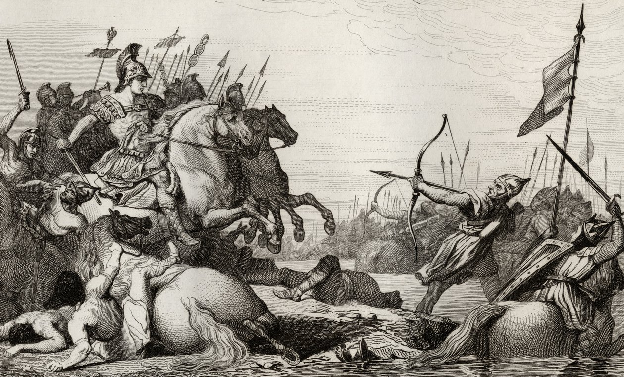 Clodion, The Hairy Retreats Across the Bridge after his Defeat by Aetius, from 