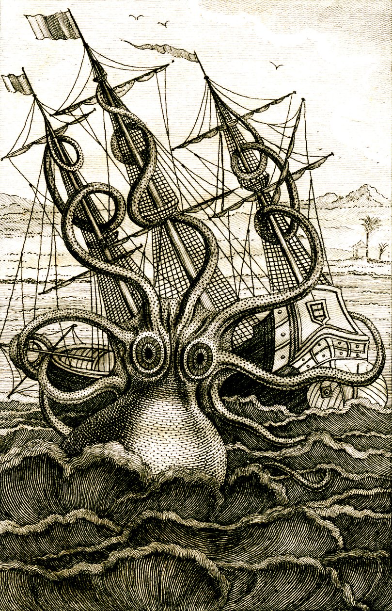 Colossal Octopus by French School