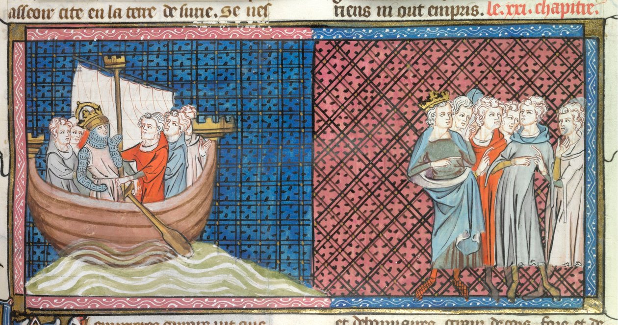 Conrad III and Louis VII depart, illustration from the 