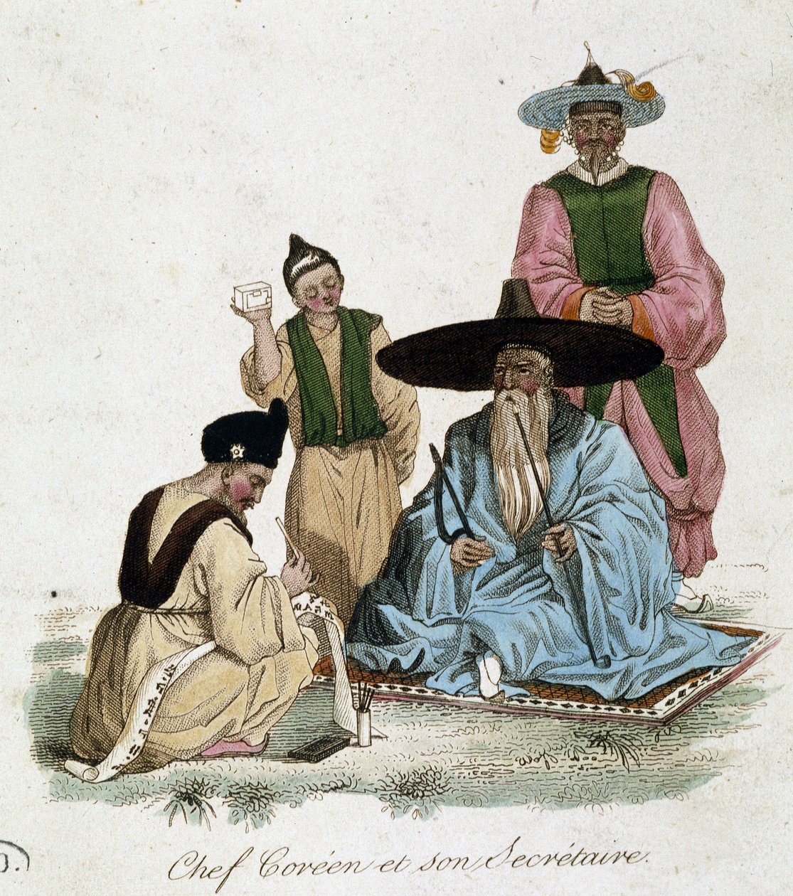 Coreen chef and his secretary (engraving) by French School