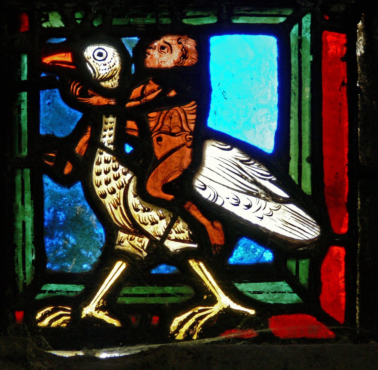 Corner piece (man and bird) by French School