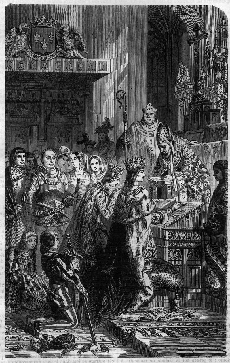 Coronation of Emperor Otton I (912-973) by Pope John XII in 962 Engraving in 
