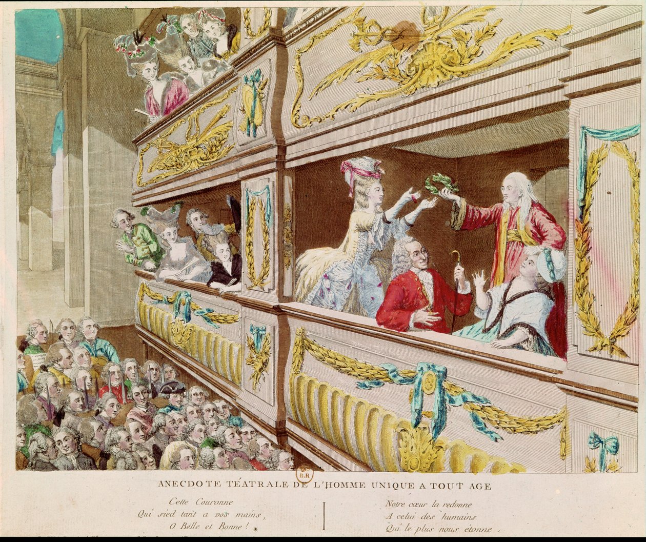 Coronation of Voltaire at the Theatre Francais by French School