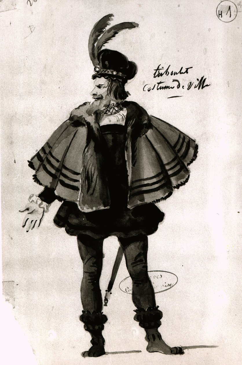Costume Design for Triboulet, in Le Roi s