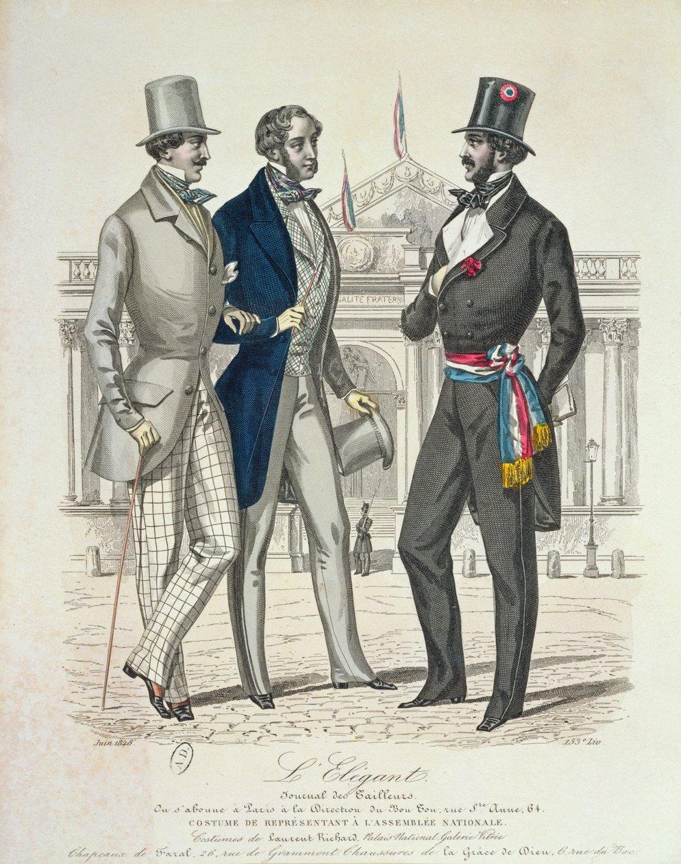 Costume of the Deputy, with the old National Assembly in the background by French School