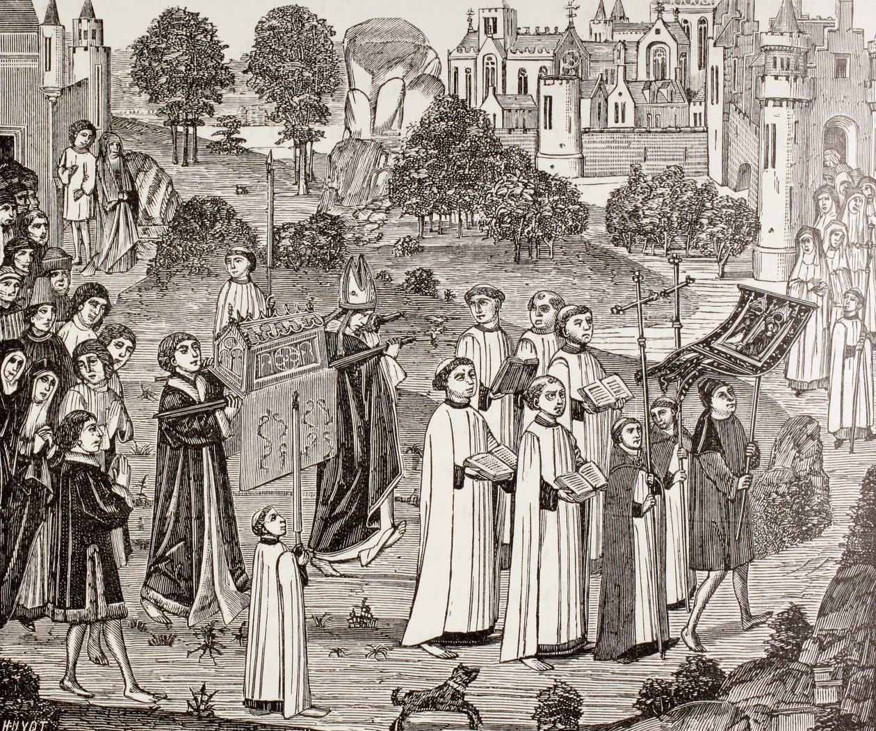 Count Renier bearing the body of Saint Veronica to St. Waudru church in Mons, from 