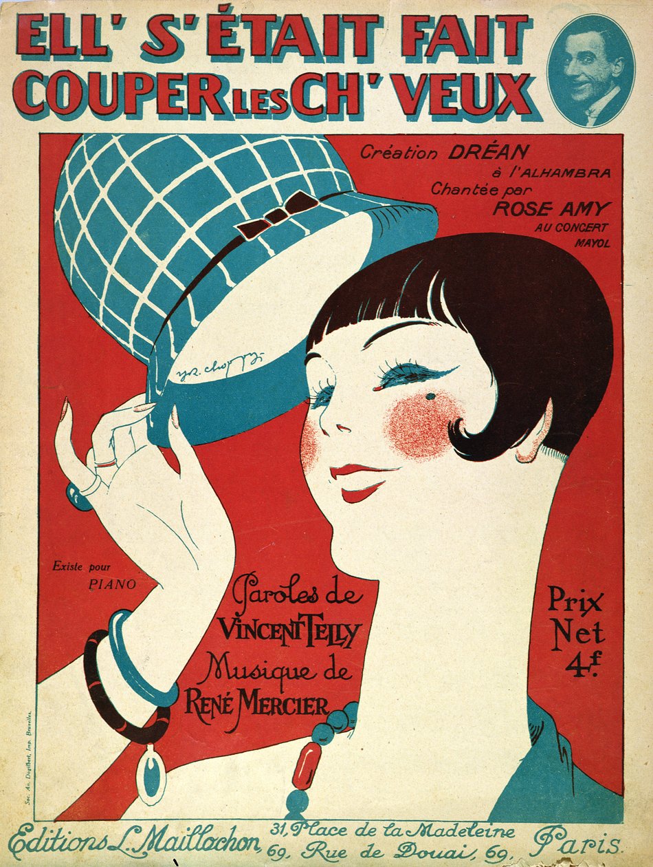 Cover for the music score, She had her hair cut, 1924 by French School