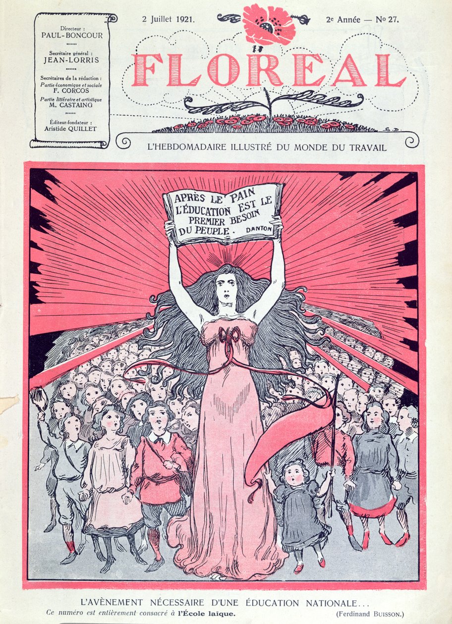 Cover of Floreal magazine celebrating the fortieth anniversary of Ecoles Laiques in France by French School
