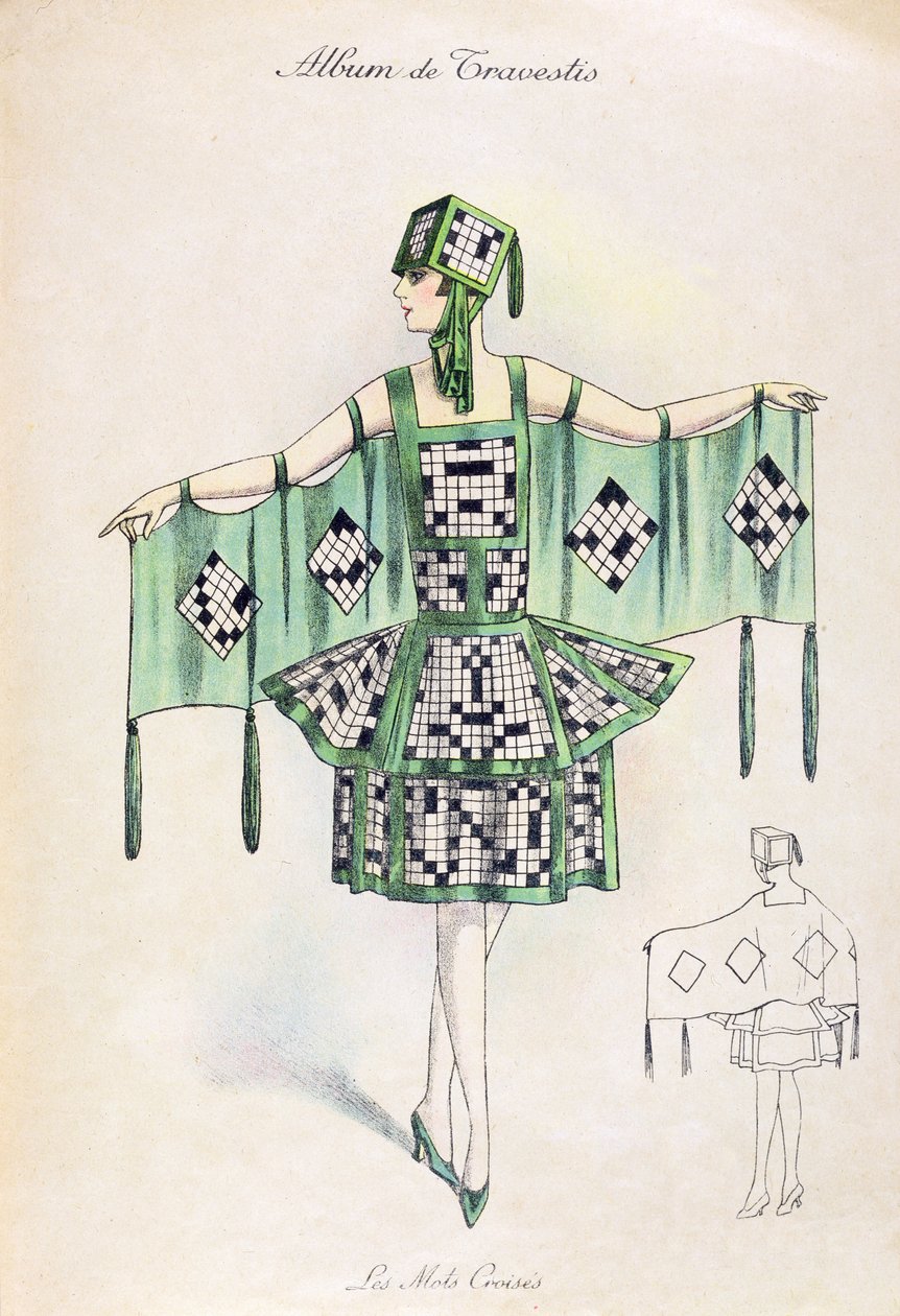 Crossword Fancy Dress costume, c.1920 by French School