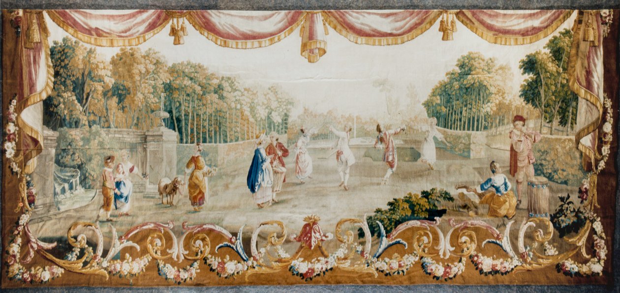 Dance in a Park, Aubusson Tapestry Workshop by French School