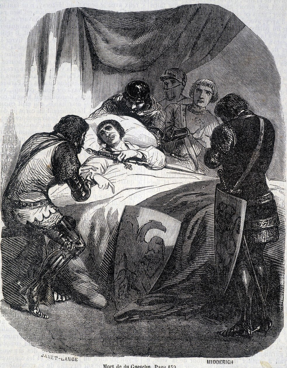 Death of Du Guesclin in 1380 - in Histoire de France by L.-P. Anquetil by French School