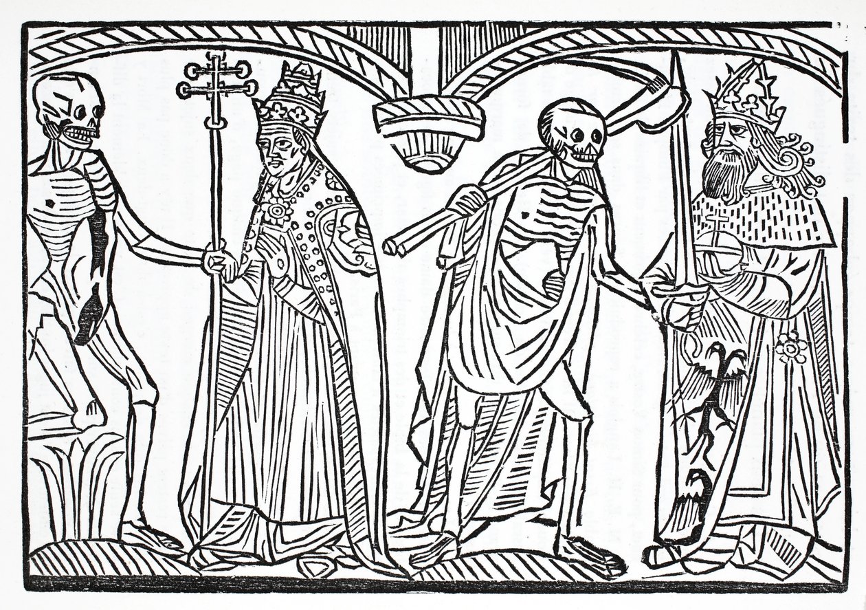 Death Speaks to the Pope and Emperor by French School