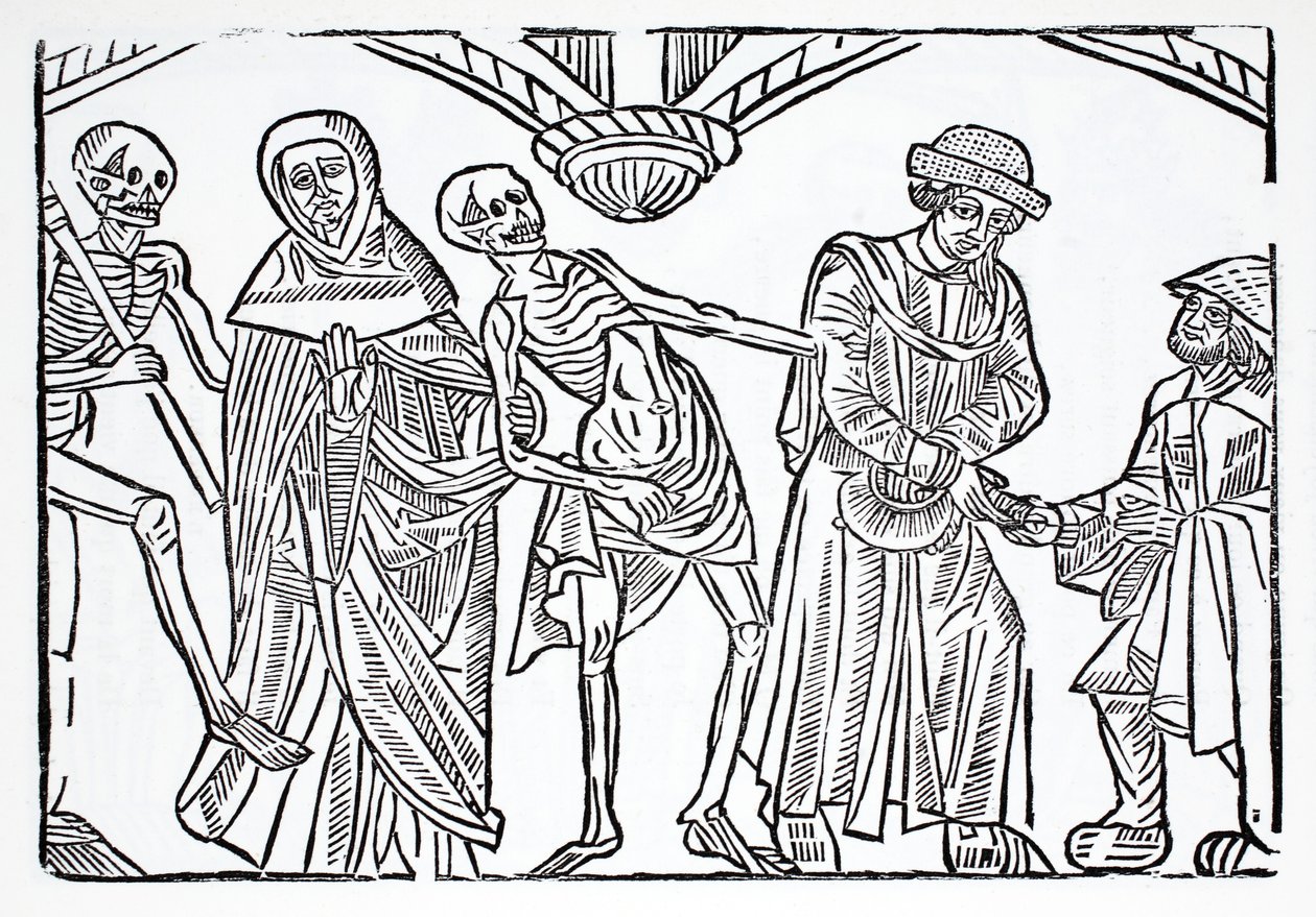 Death with a Monk and Usurer by French School