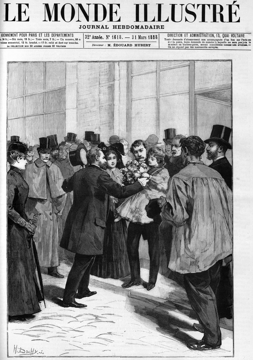 Demonstration in honour of General Boulanger at Clermont Ferrand station, in 