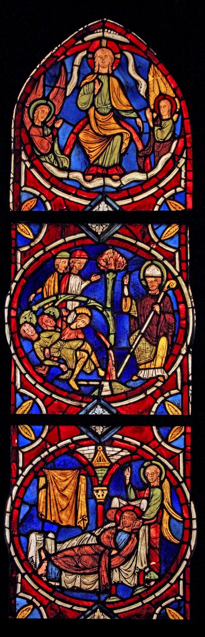 Christ and St Martin, 3 Scenes from the Church of Varennes-Jarcy by French School