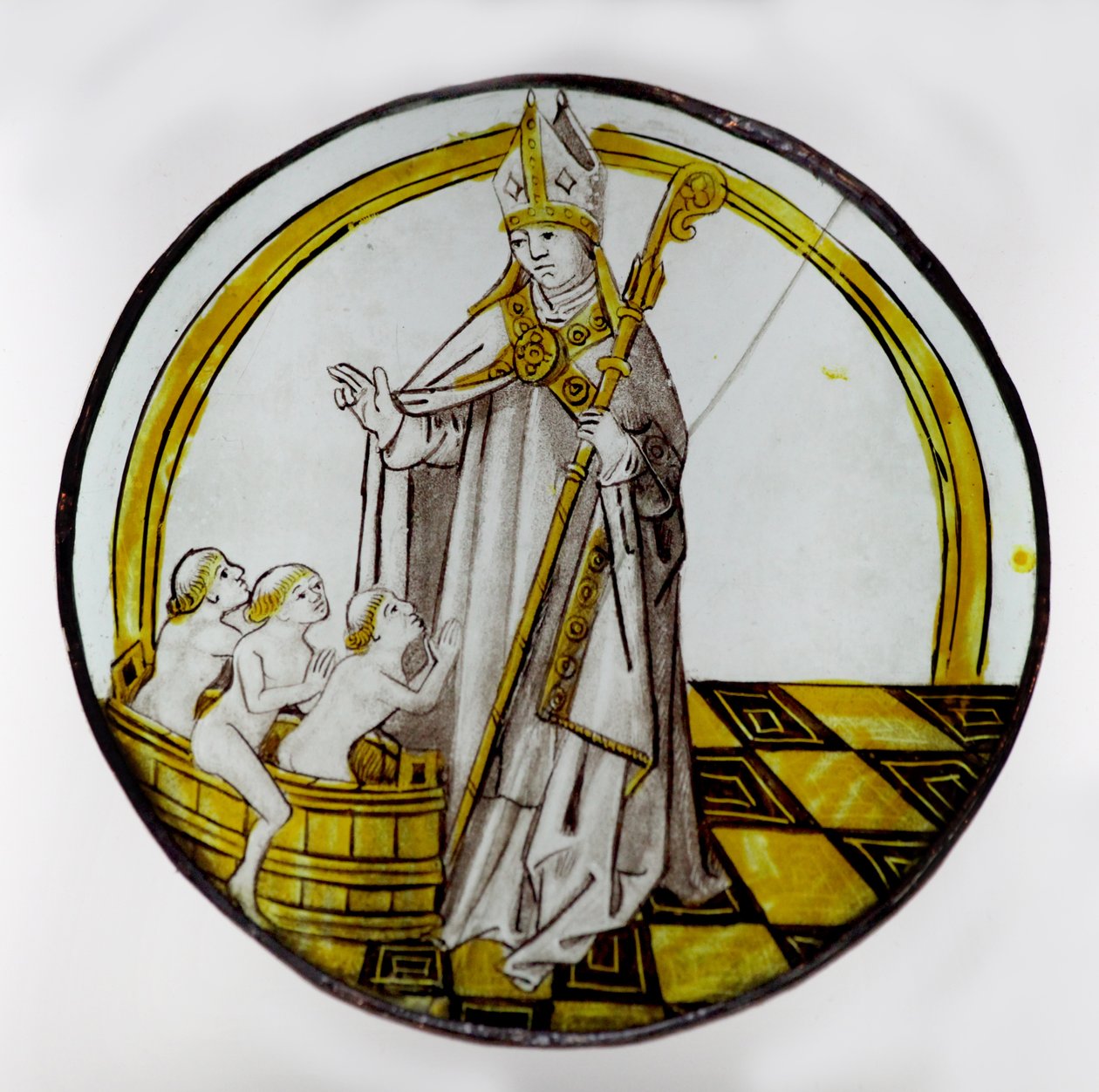 St Nicholas and the three boys in a tub by French School
