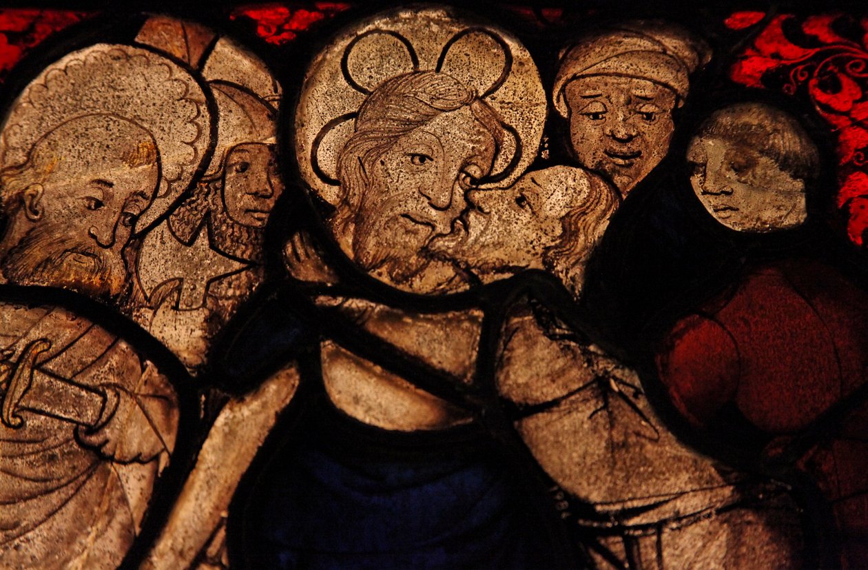 Detail from the Betrayal by Judas, originally from the Church of Betton, Brittany by French School