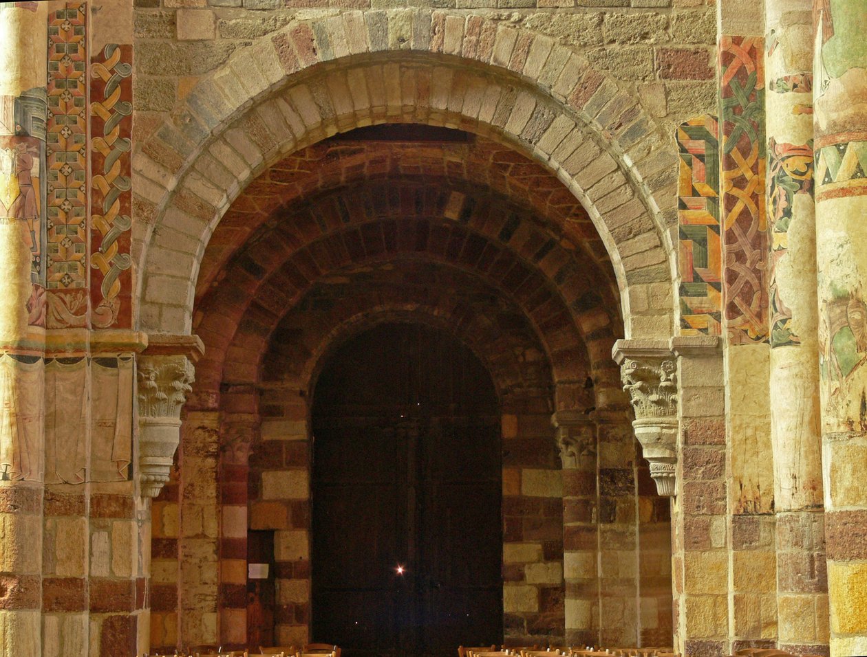Depicting a view of a south door by French School