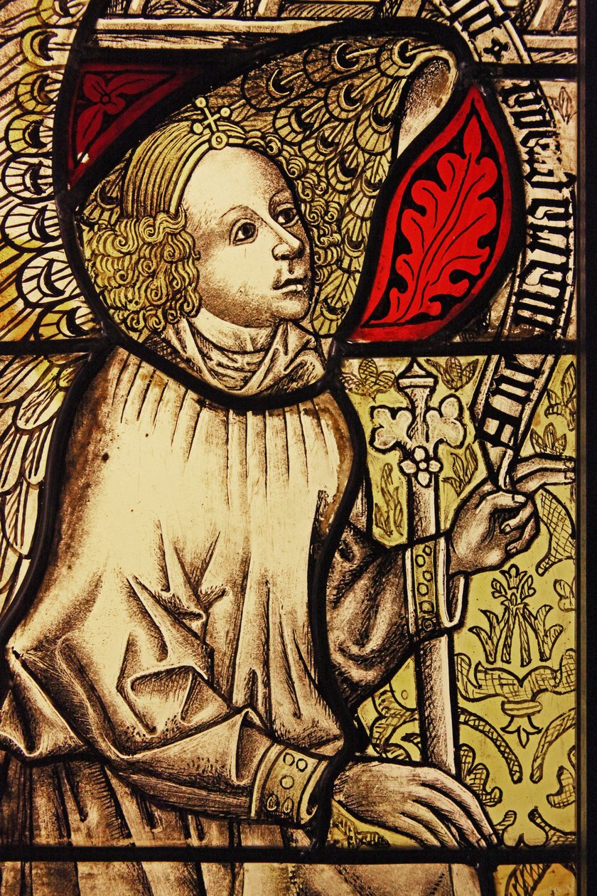 The angel Gabriel at the Annunciation, originally from the Upper Rhine by French School