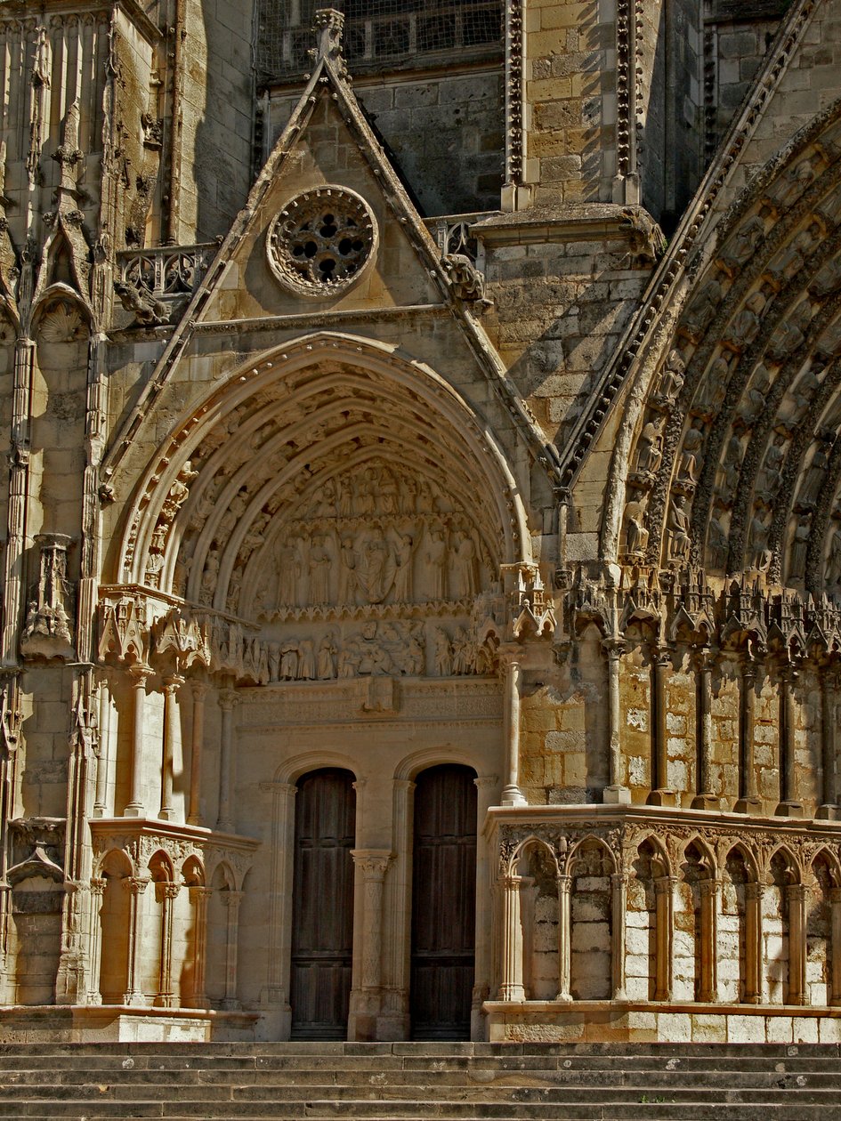 Door to the north of the central door in the west façade by French School