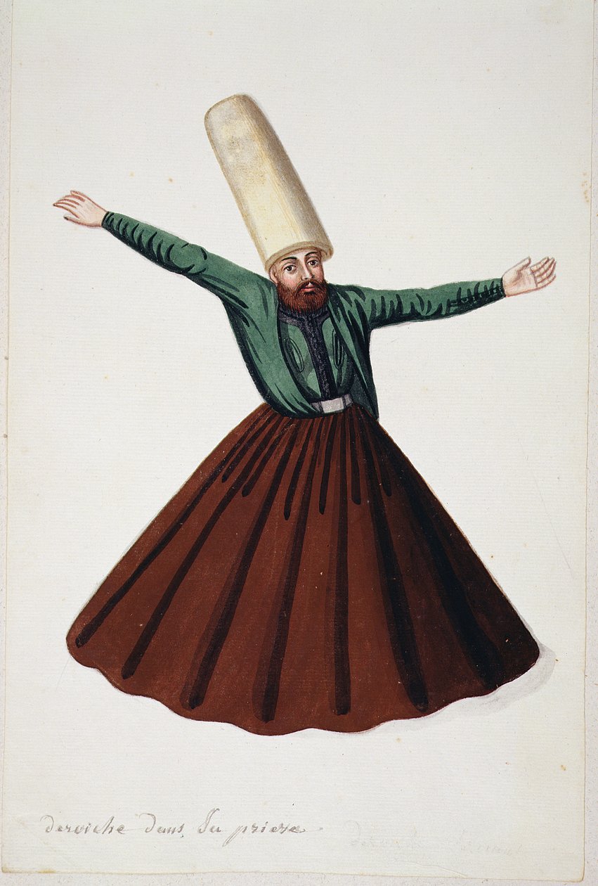 Dervish in Prayer, Ottoman period, third quarter of 18th century by French School