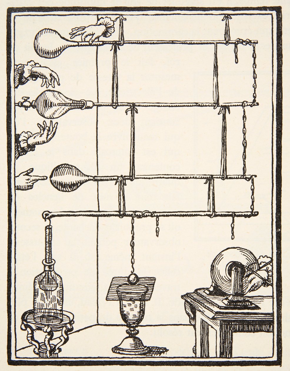 Electric discharges in rarefied air, 1753, illustration from Histoire de la Nation Francaise, Sciences, Volumes I & II by French School