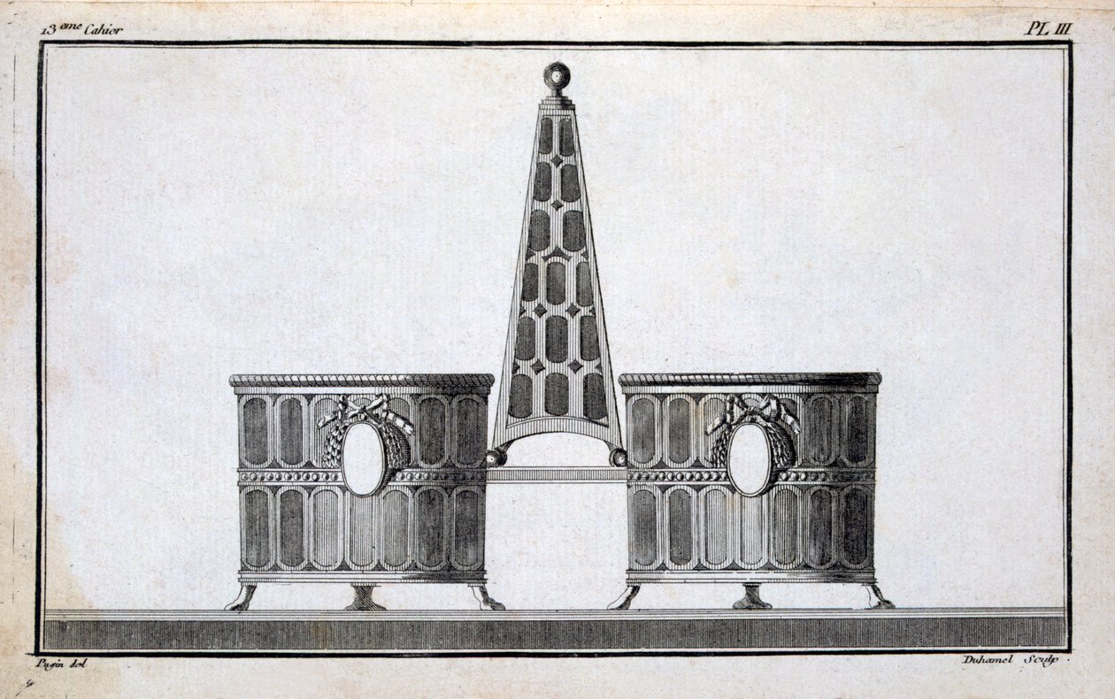 Design by Pugin, from a pattern book of Neo-classical metalwork designs put together by Duhamel, c.1770s-80s by French School