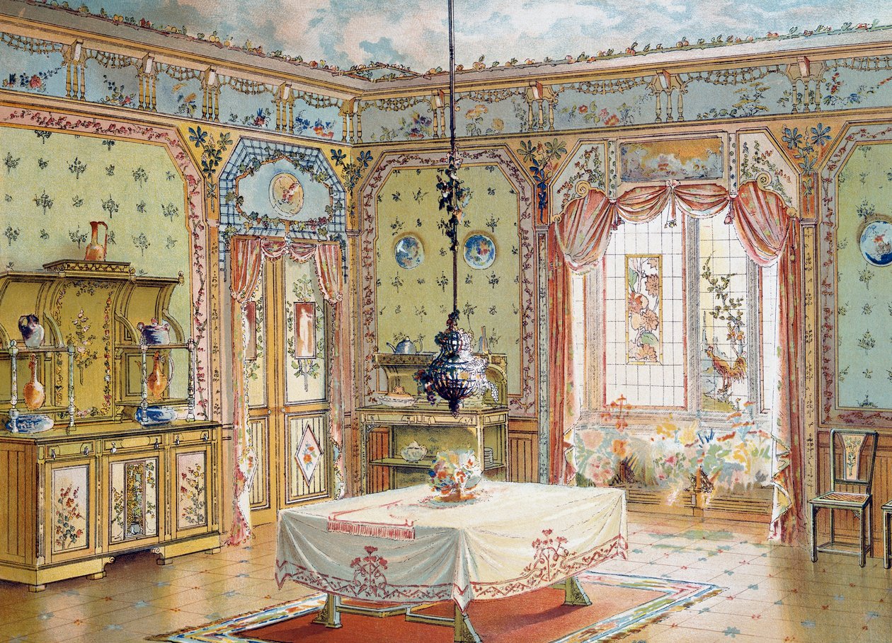 Design for dining room from the magazine La Decoration interieure by French School